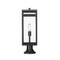 Z-Lite Nuri 1 Light Outdoor Pier Mounted Fixture, Black & Clear 596PHBR-553PM-BK - alternate 6